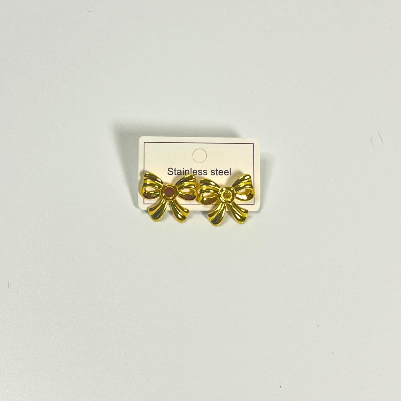 Classic Golden Bow Stud Earrings