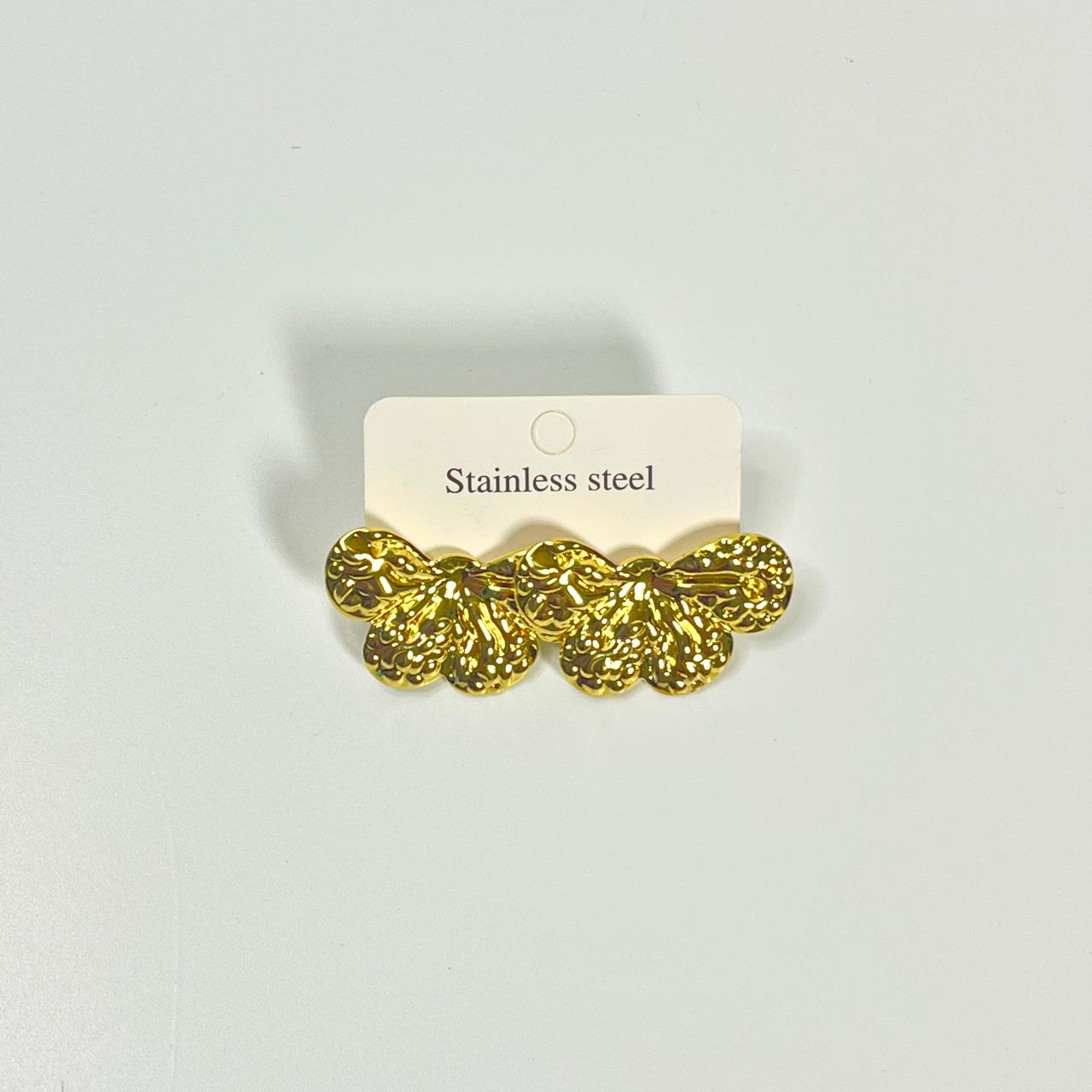 Golden Butterfly Textured Stud Earrings