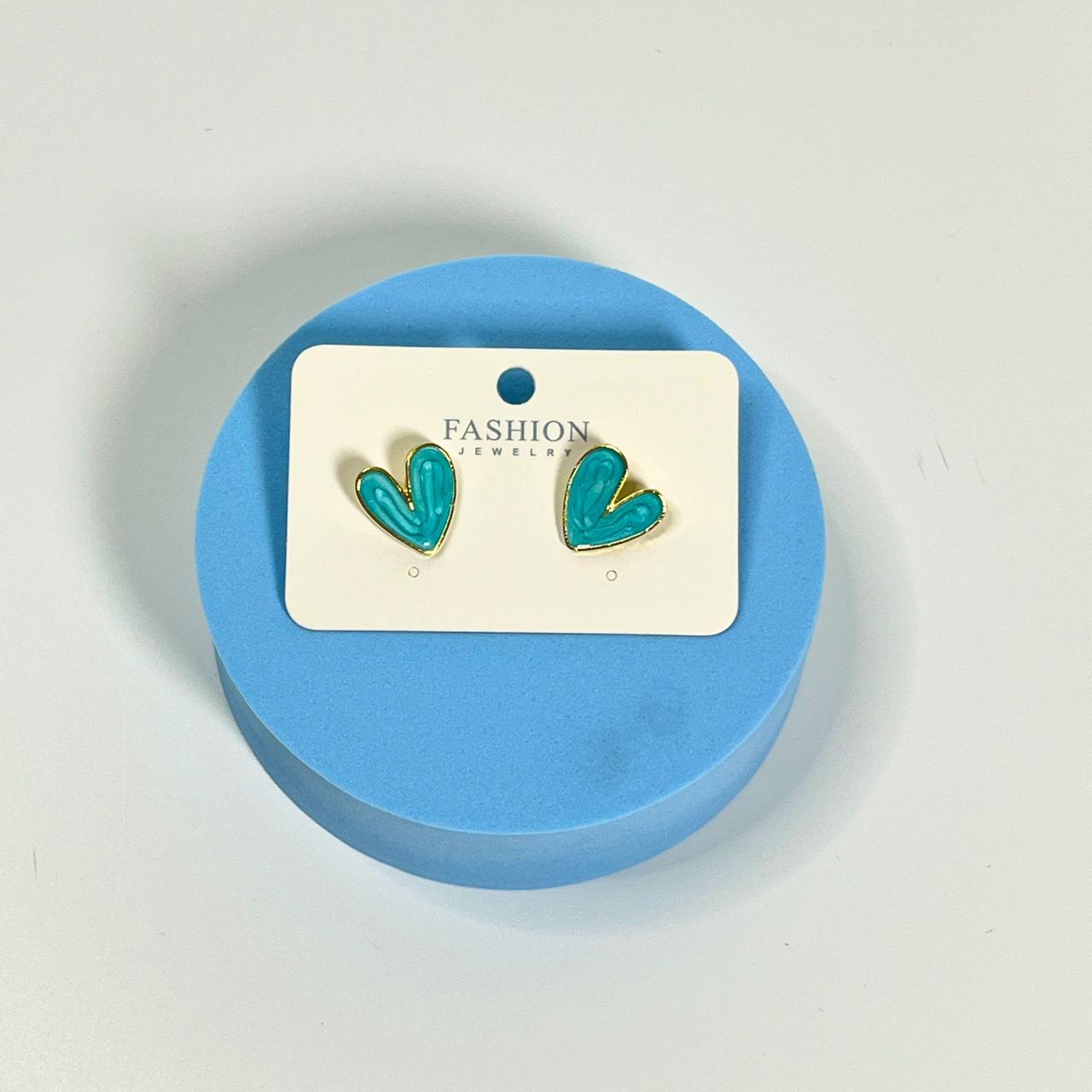 Glossy Heart Stud Earrings – Color Pop Edition