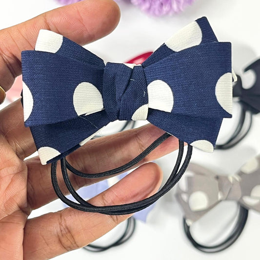Polka Charm Bow Hair Ties