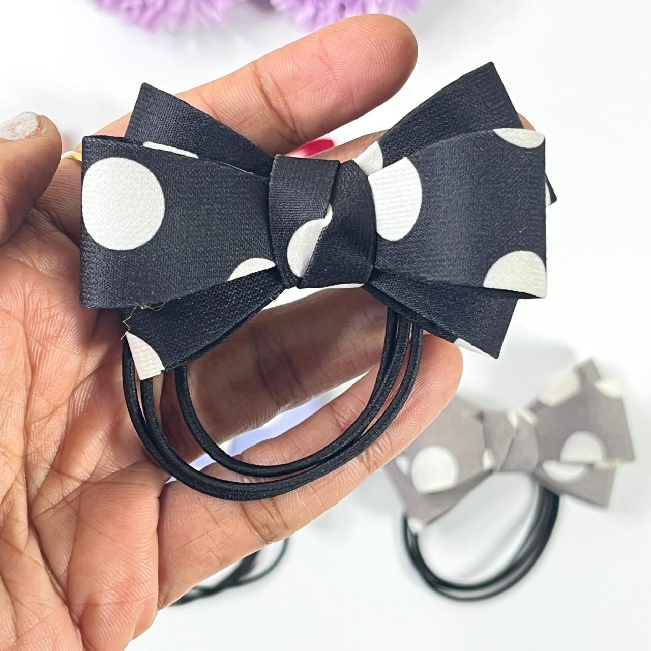 Polka Charm Bow Hair Ties