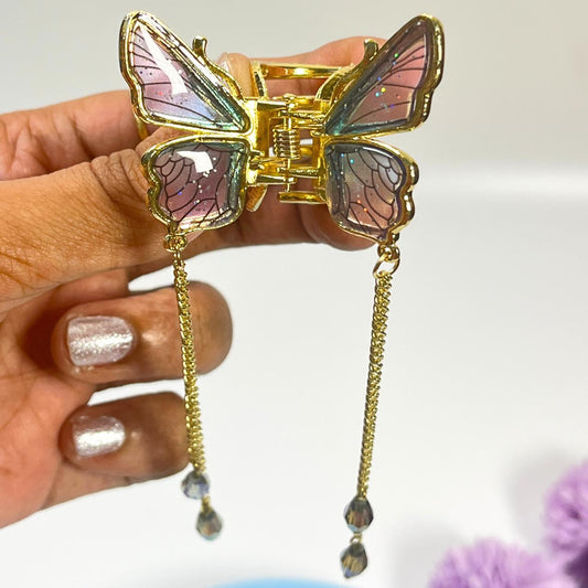 Crystal Butterfly Hair Claw Clip