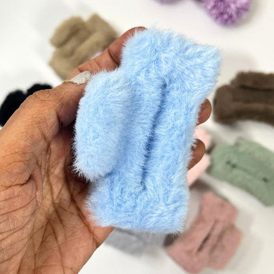 Soft Fur Rectangle Hair Claw Clip