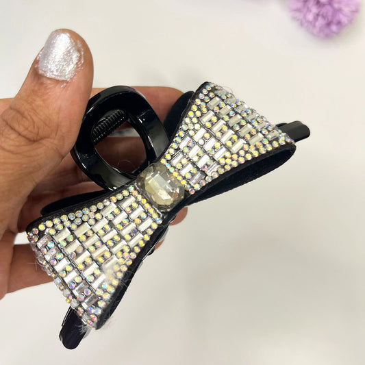 Luxury Crystal Bow Hair Claw Clip
