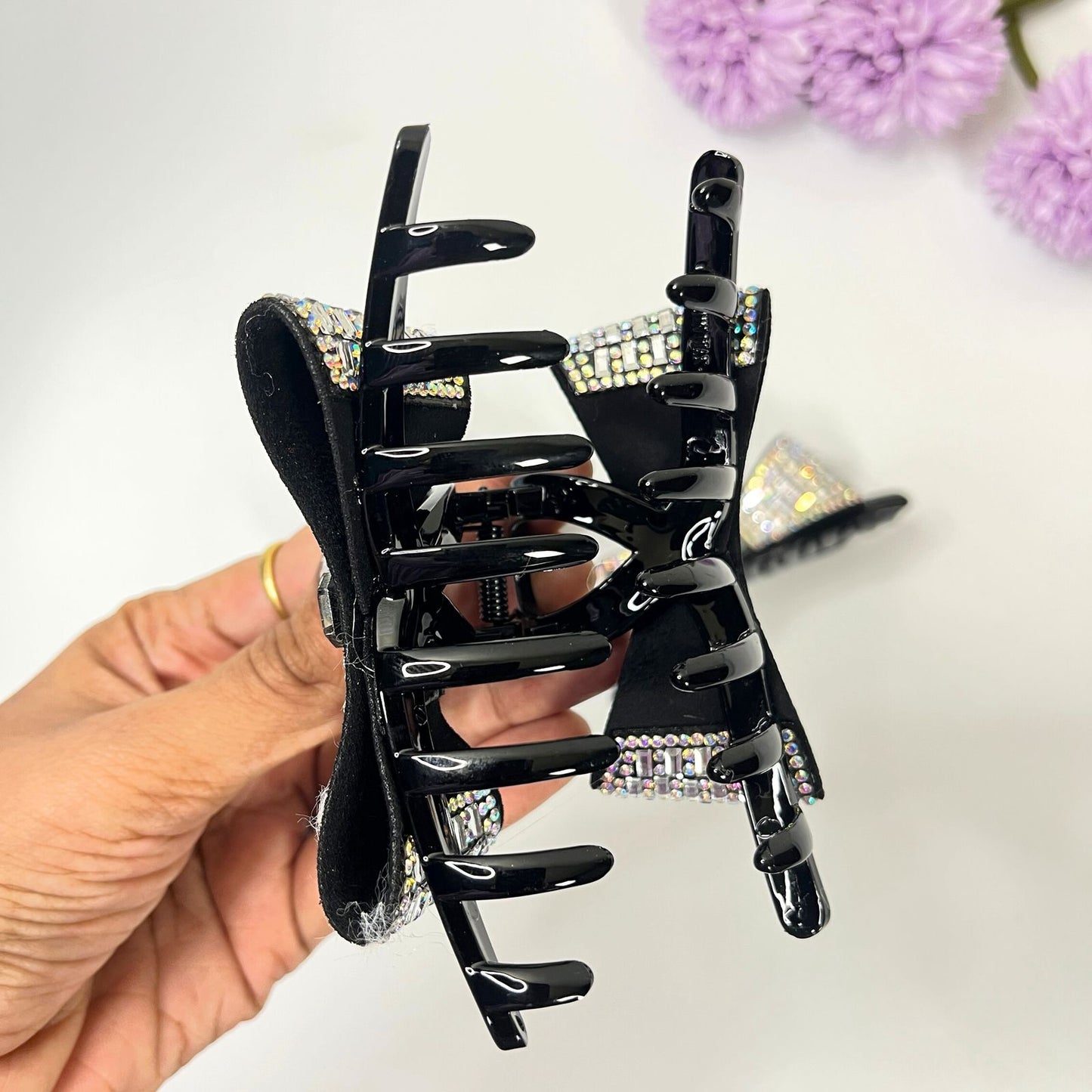 Luxury Crystal Bow Hair Claw Clip
