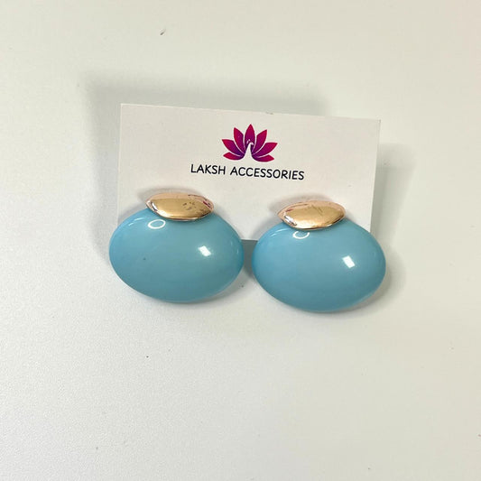 Matte Oval Statement Earrings