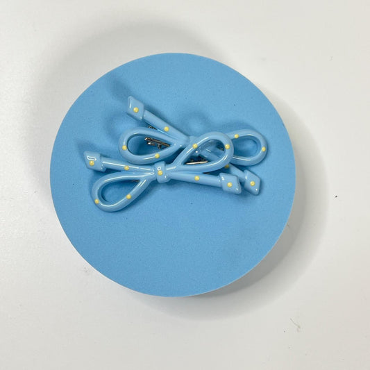 Bow Ribbon Snap Hair Clip (Set of 2)