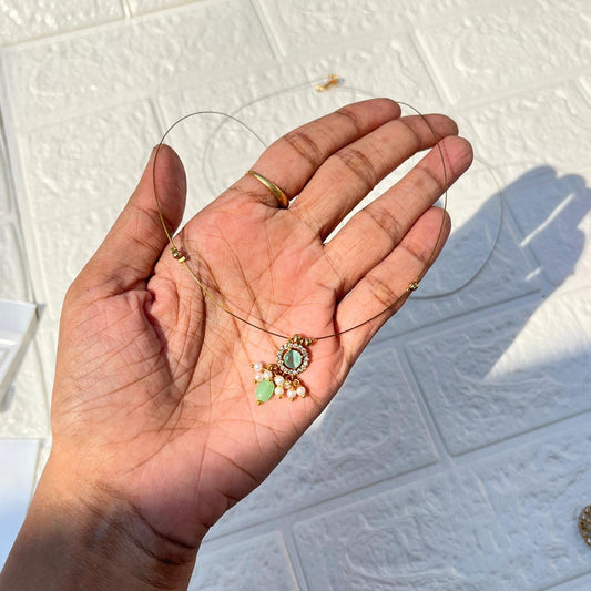 Crystal Pendant Minimal Charm Invisible Necklace