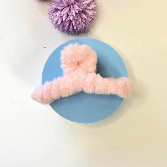 Fluffy Fur Claw Hair Clip 🧸✨