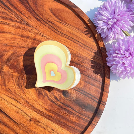 Pastel Heart Layer Claw Clips - Medium