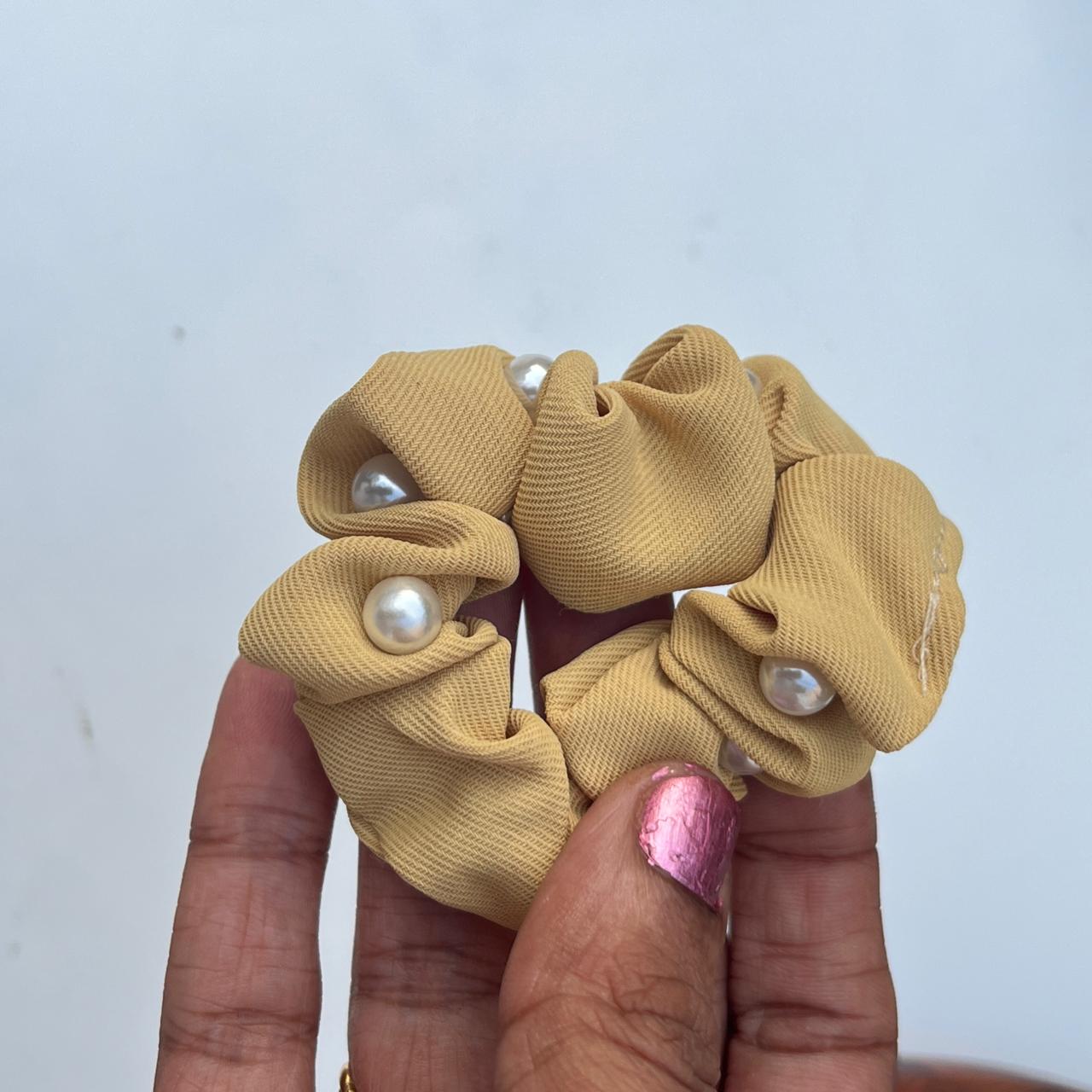 Pearl Knot Scrunchie Ponytail Hair Tie
