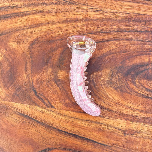 Boefini Marble Shimmer Curve Banana Hair Clip