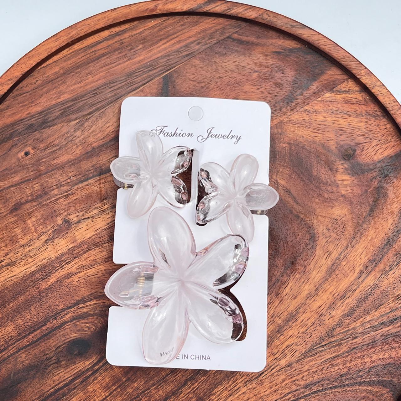 Glossy Flower Hair Claw Combo