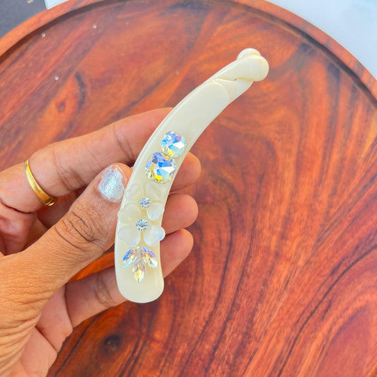 Boefini Blossom Crystal Banana Clip Collection -10cm