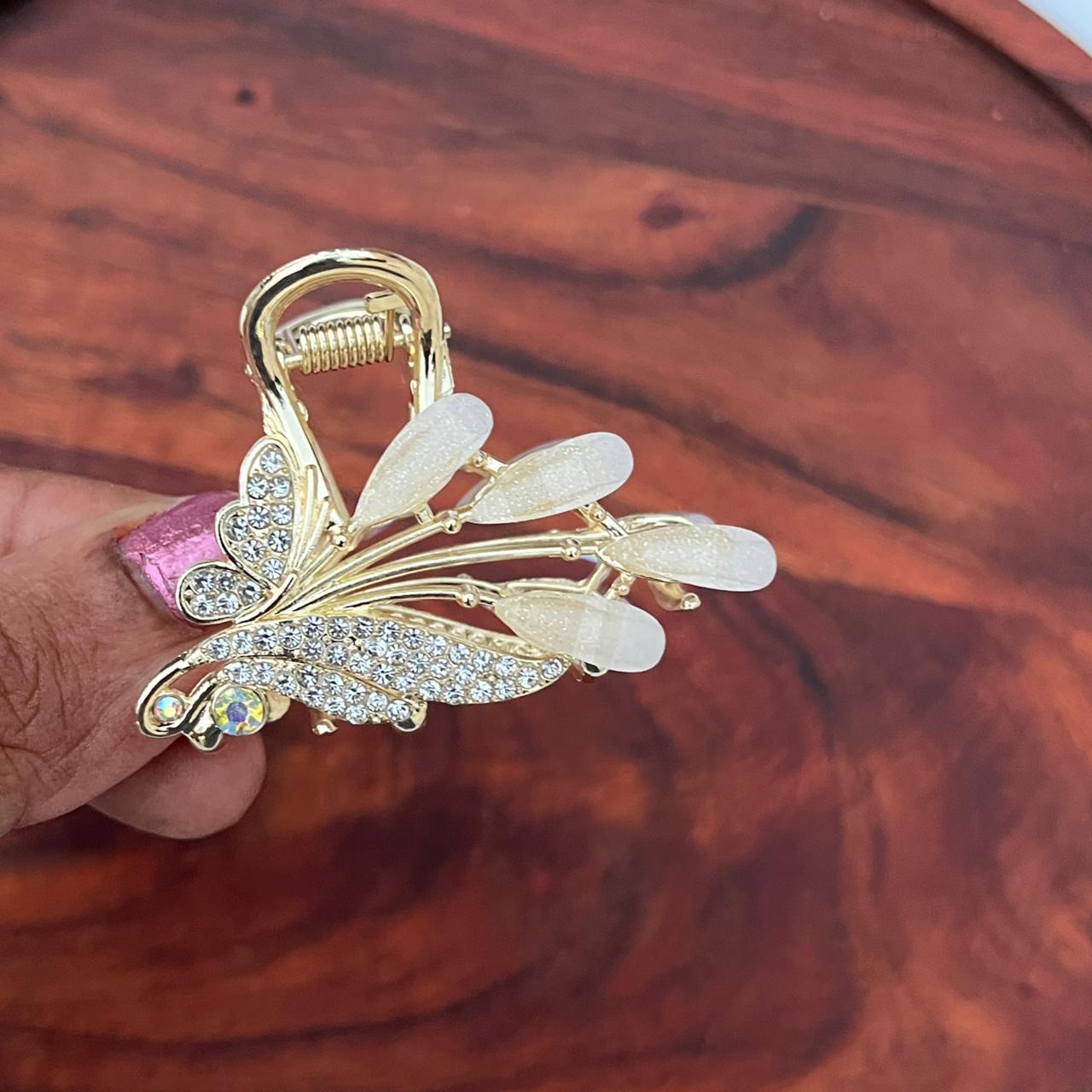 Crystal Leaf Luxe Claw Clip - Medium 5cm