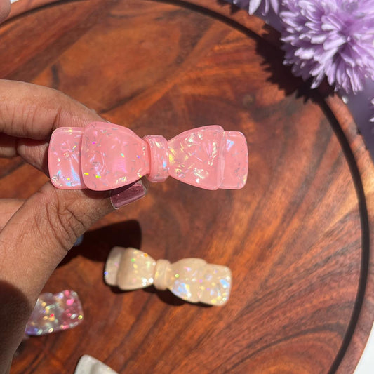 Aurora Sparkle Bow Barrette - Small 6.5cm