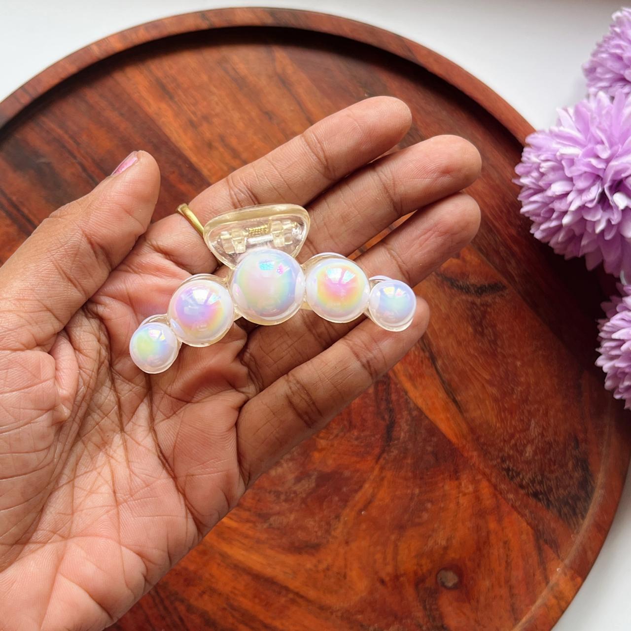Aurora Bubble Pearl Clip- 8cm Medium
