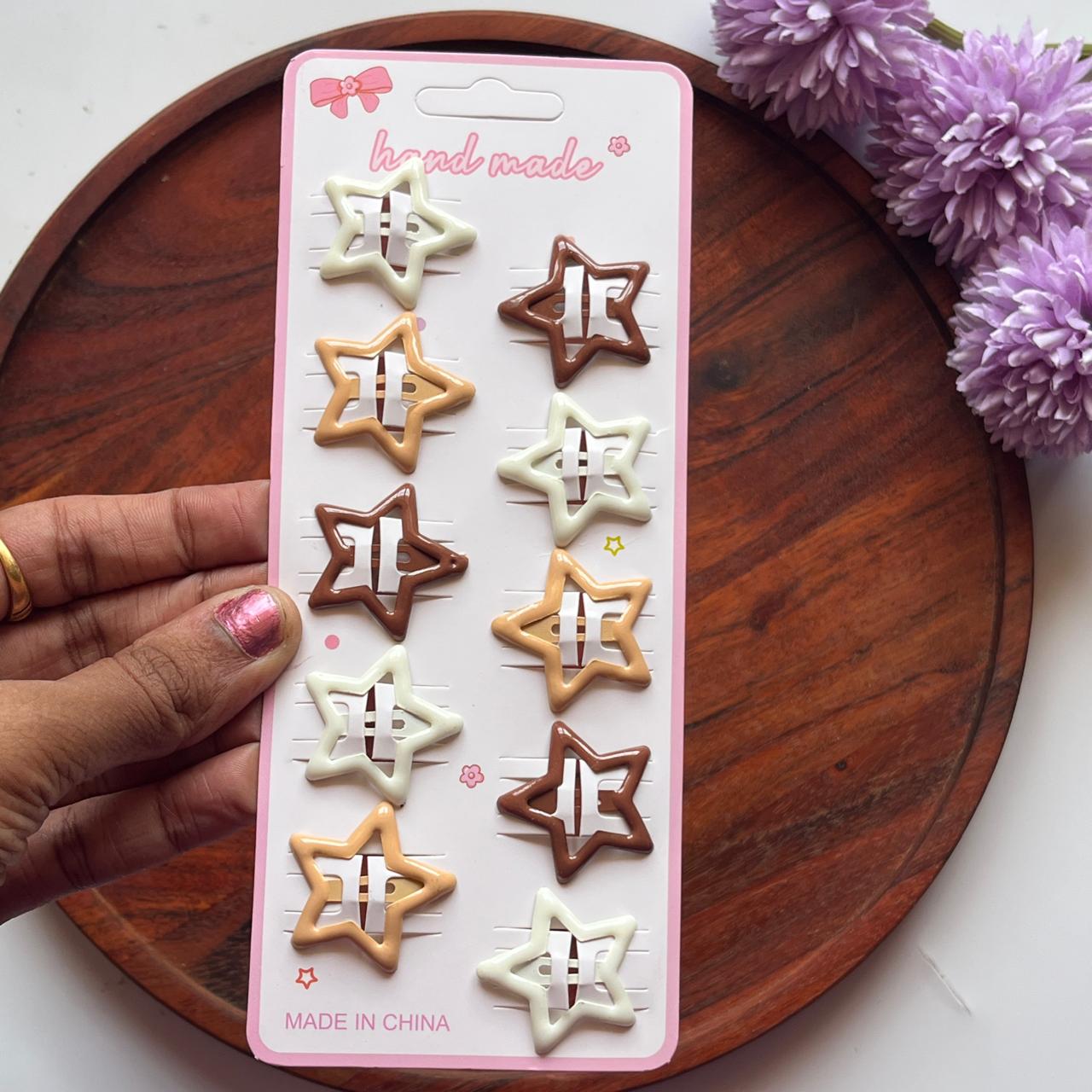 Star Snap Hair Clips – 10 Pairs