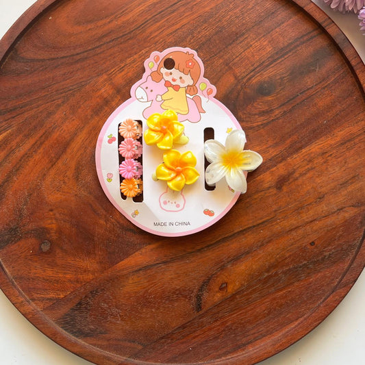 Floral Hair Accessories Set – 3-Piece Flower Hair Clips for Girls