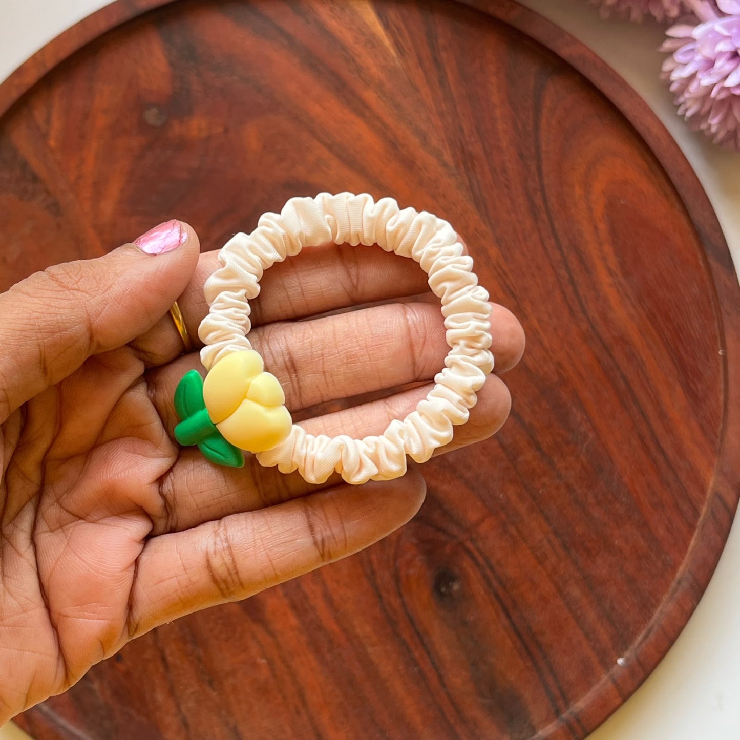 Pastel Tulip Scrunchie Hair Tie- Pack of 1