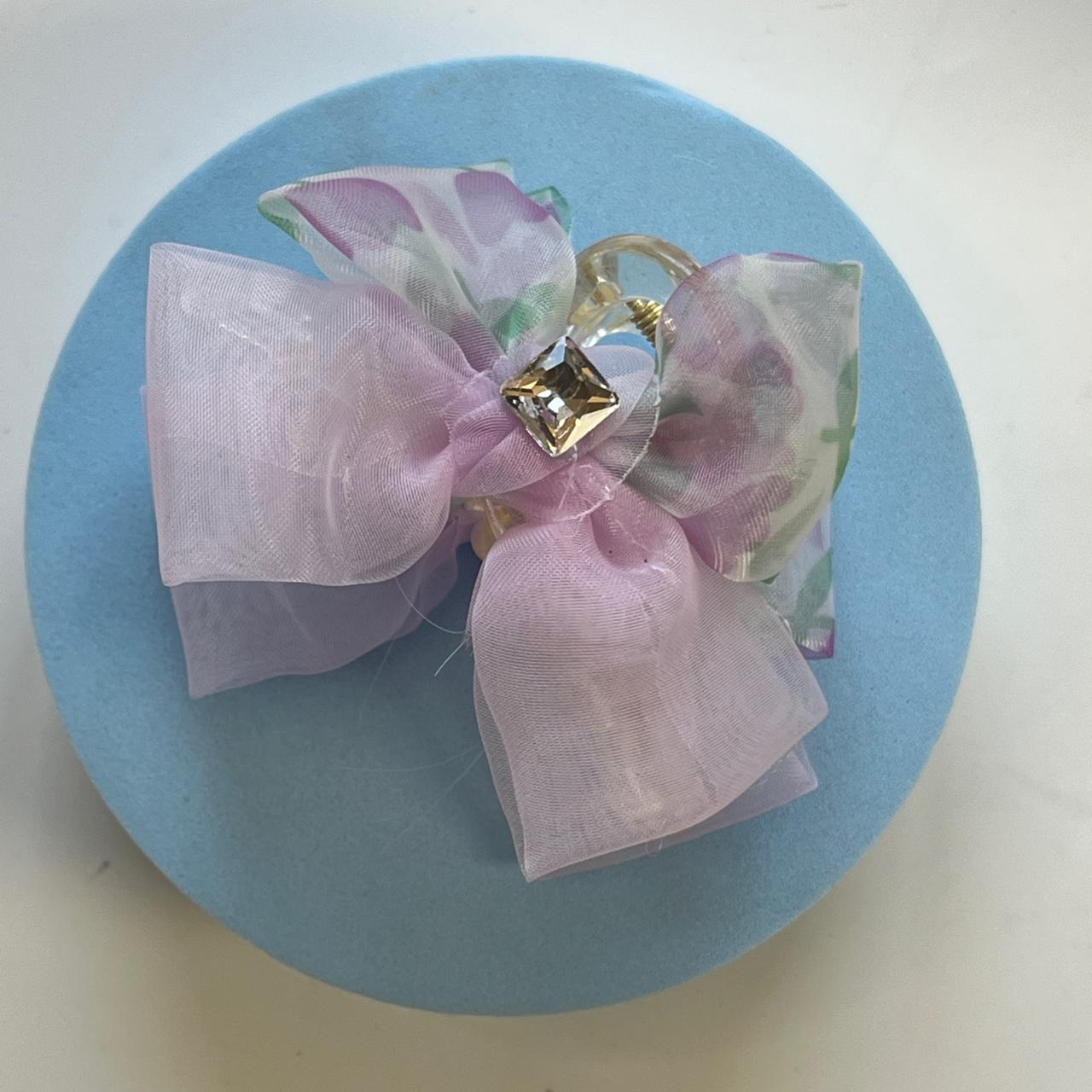 Pastel Organza Bow Hair Claw Clips- Medium 7cm