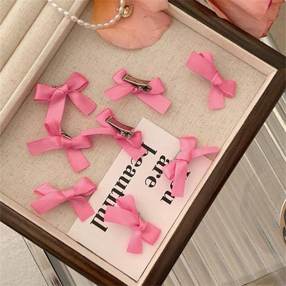 Satin Bow Mini Hair Clips – Pack of 10