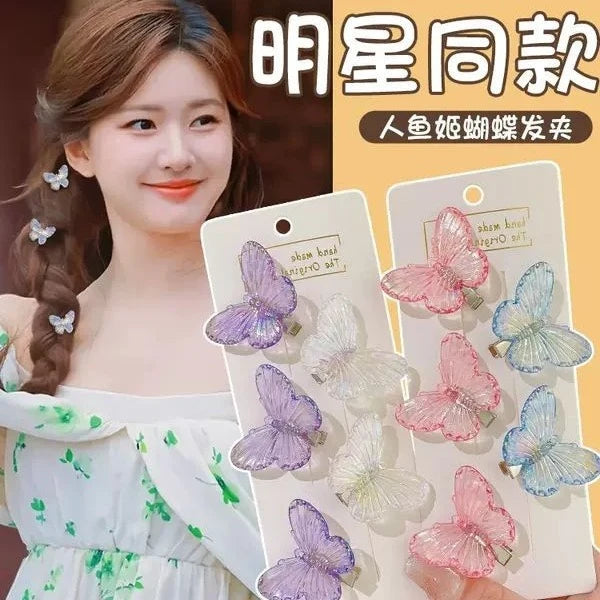 Purple Butterfly Hair Clips – Set of 6