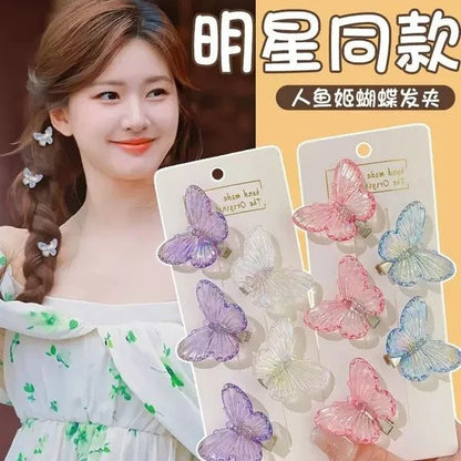 Purple Butterfly Hair Clips – Set of 6