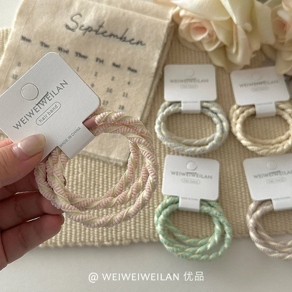 Pastel Braided Hair Bands - Set of 2