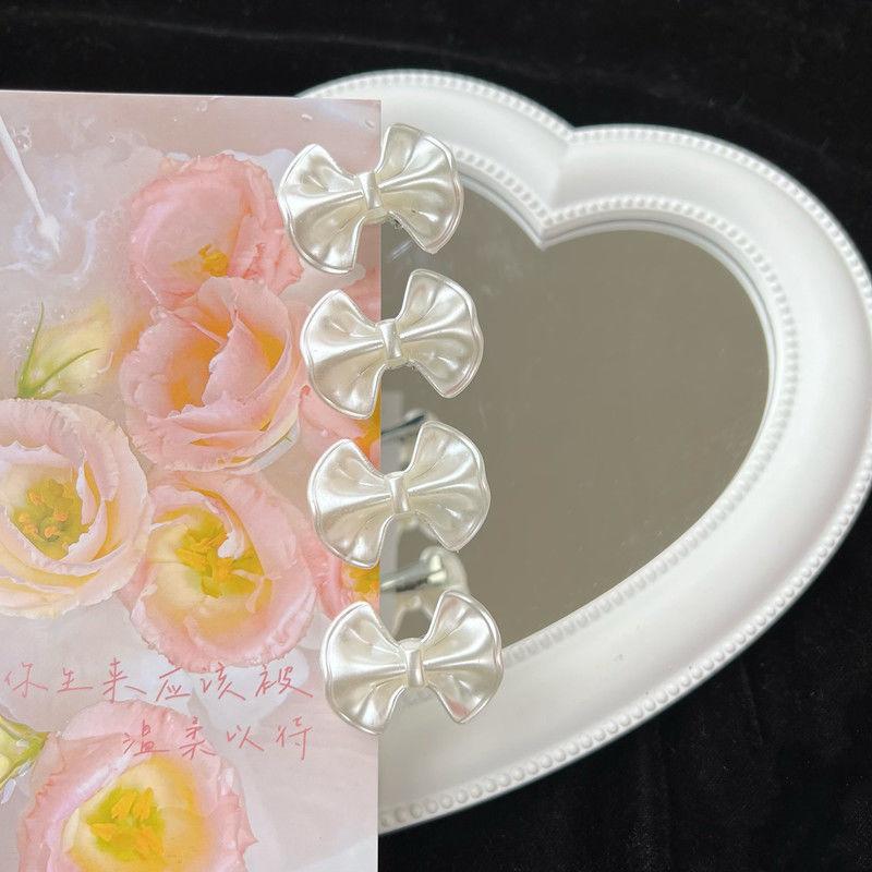 Pearl Bow Mini Hair Clips – Set of 3