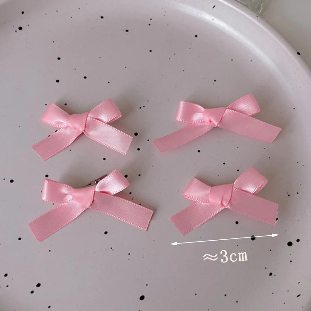 Satin Bow Mini Hair Clips – Pack of 10