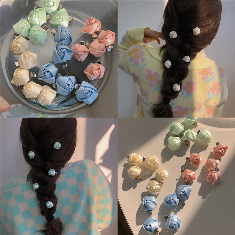 Rosy Trio Mini Hair Clips- Pack of 3