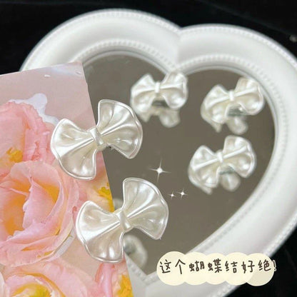 Pearl Bow Mini Hair Clips – Set of 3