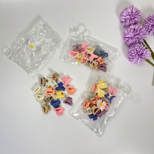 Mini matte hair clip zipper (Pack of 15)