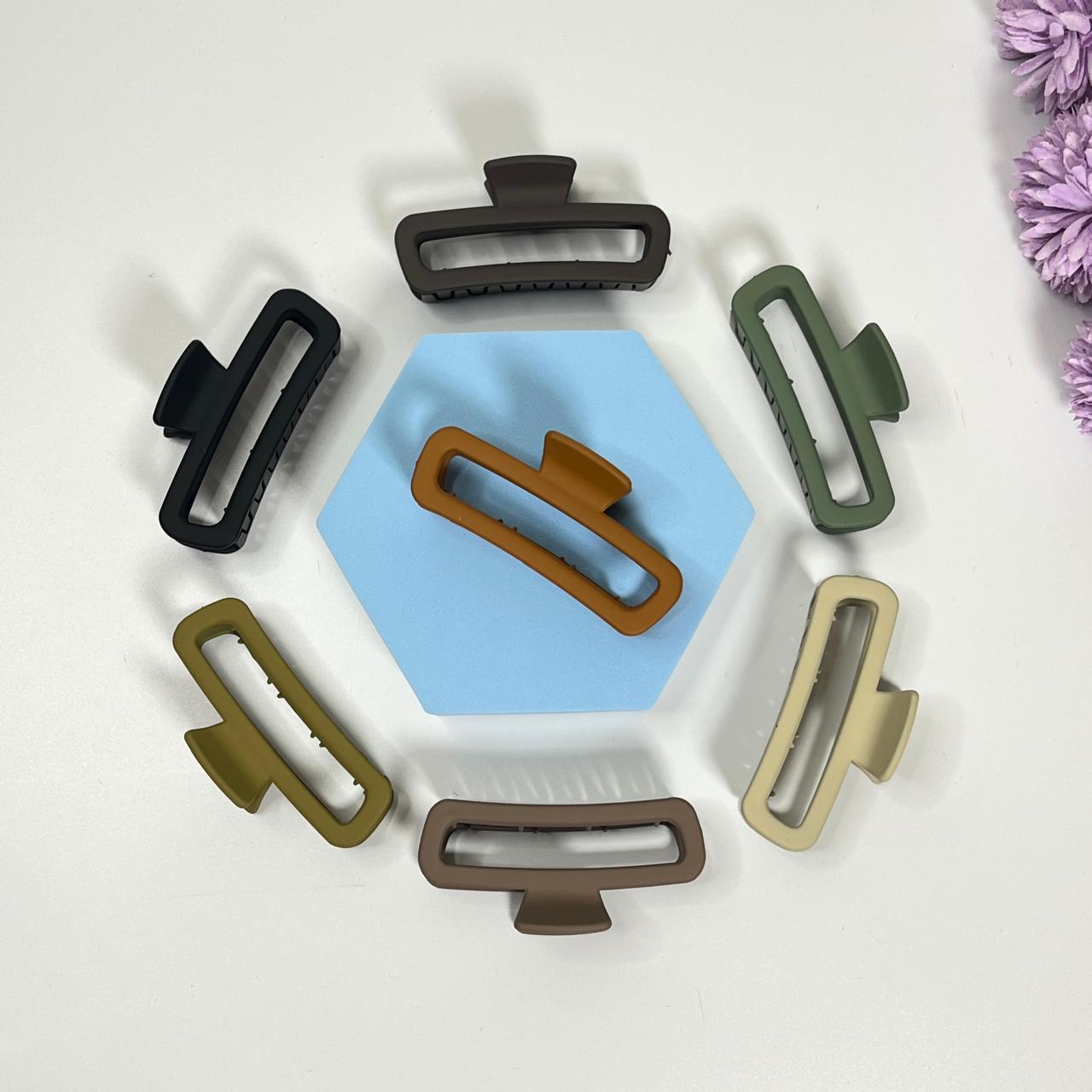 Matte Flat rectangle hair claw - Medium