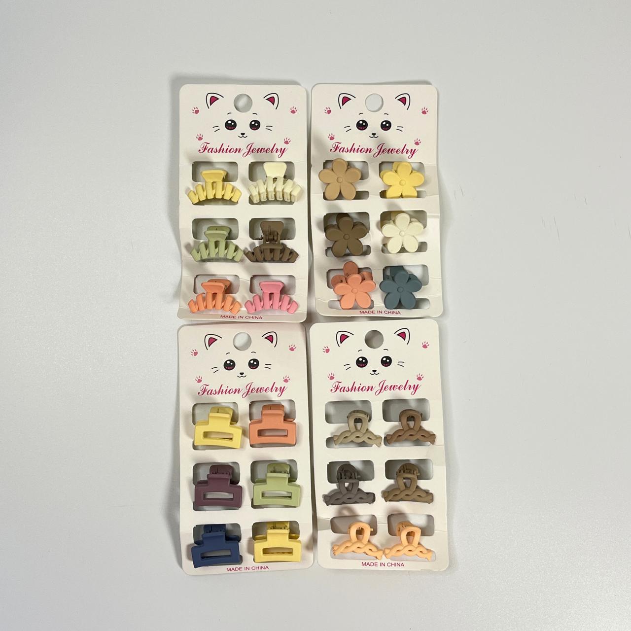 Mini Matte Hair Claw Clips – Pastel Color Set (Pack of 6)