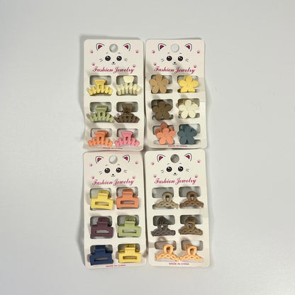 Mini Matte Hair Claw Clips – Pastel Color Set (Pack of 6)