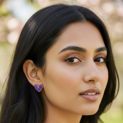 Glossy Heart Stud Earrings – Color Pop Edition