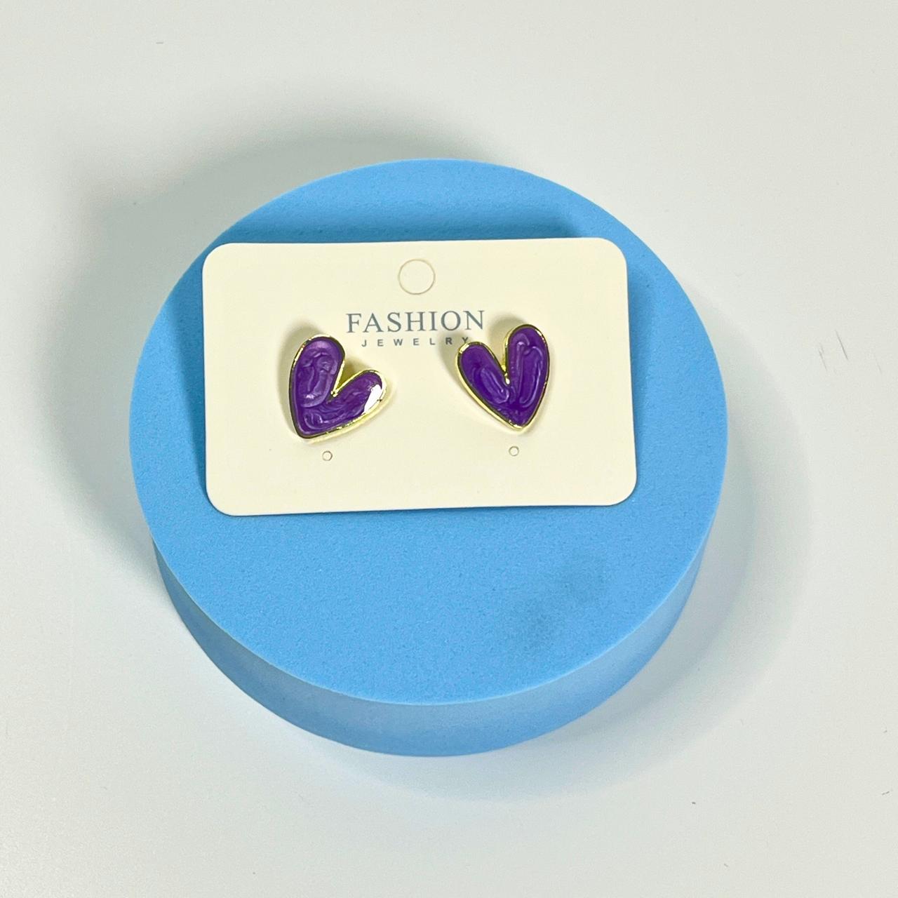 Glossy Heart Stud Earrings – Color Pop Edition