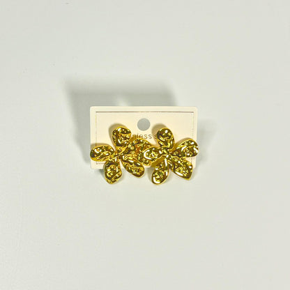 Abstract Gold Bloom Stud Earrings