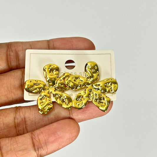 Abstract Gold Bloom Stud Earrings