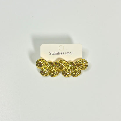 Golden Butterfly Textured Stud Earrings
