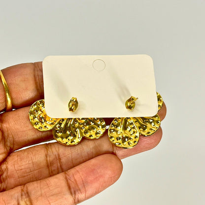Golden Butterfly Textured Stud Earrings