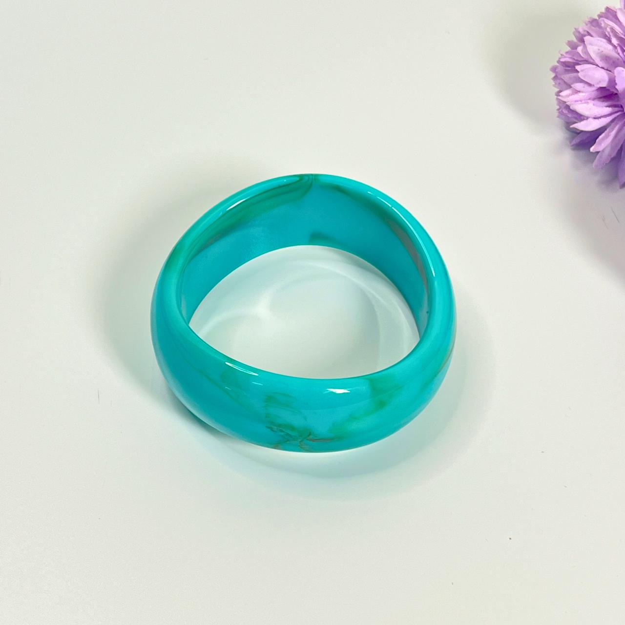 Ocean Teal Gloss Statement Bangle