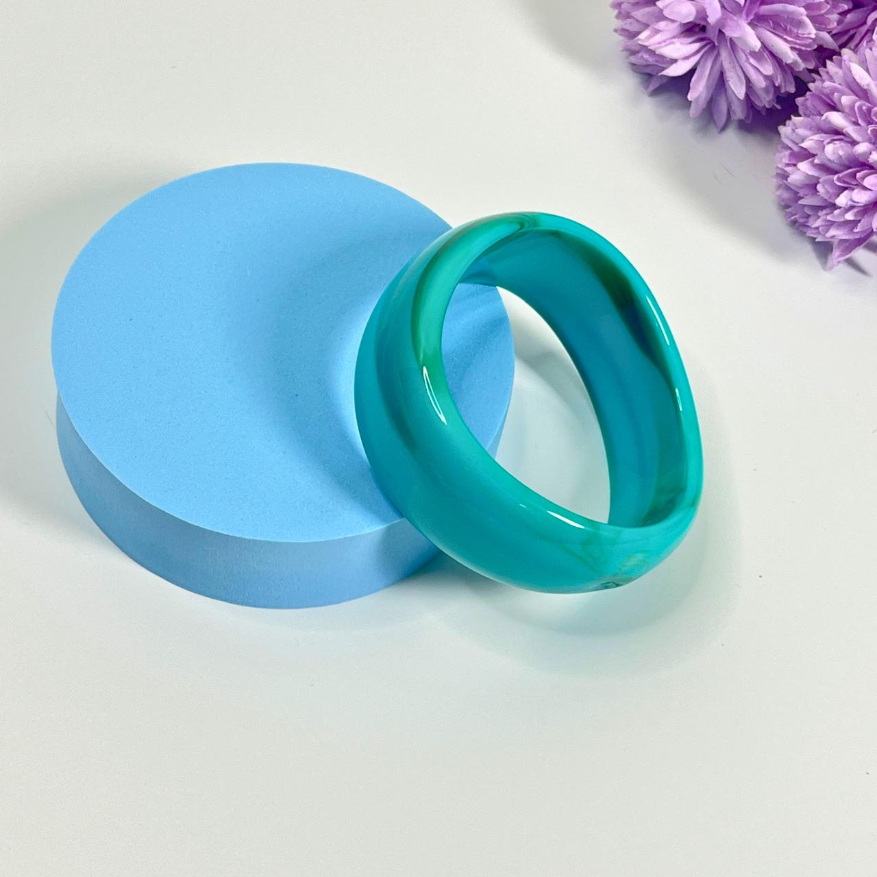 Ocean Teal Gloss Statement Bangle