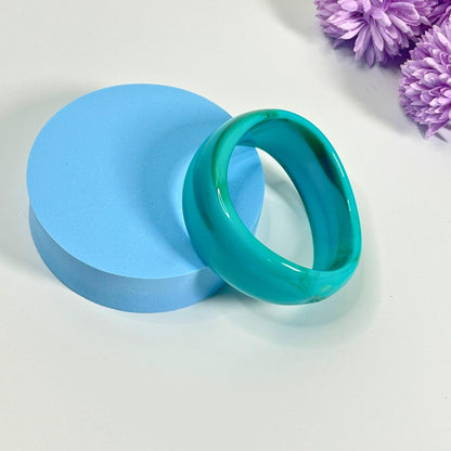 Ocean Teal Gloss Statement Bangle
