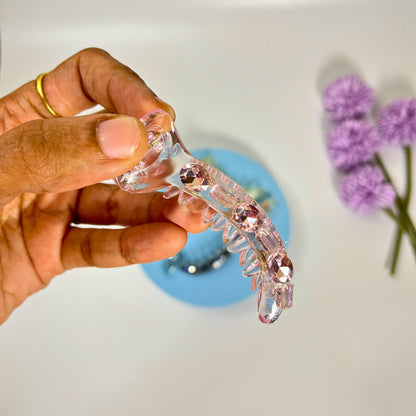 Transparent Crystal Hair Banana Clip- Medium