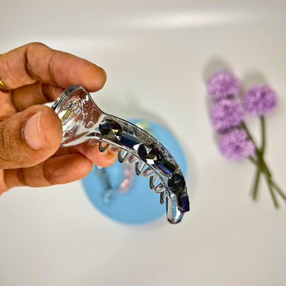 Transparent Crystal Hair Banana Clip- Medium