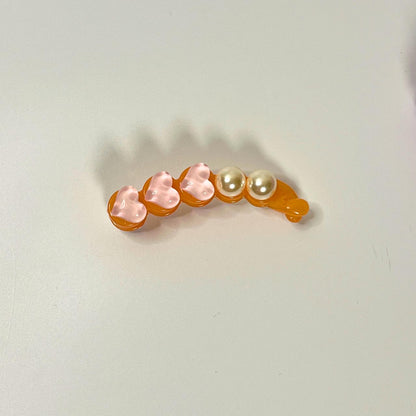 Pearl Heart Hair Banana Clip