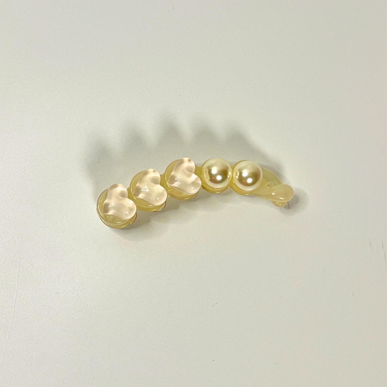 Pearl Heart Hair Banana Clip